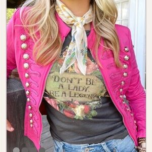 Chic Pink Button-Detail Blazer